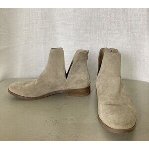 Steve Madden Yaal Suede Boots Sz 8M Tan Taupe Ankle Booties Western Boho EUC